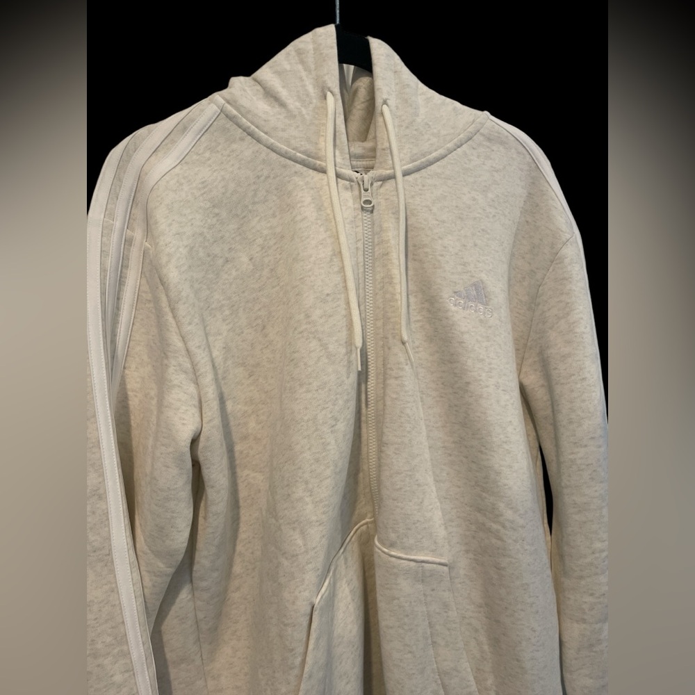 Adidas Women’s Three Stripes Full-Zip Fleece Hoodie